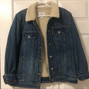 old navy sherpa denim jacket